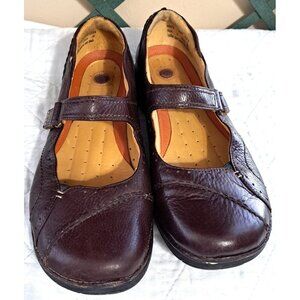 Clarks Unstructured Women's 9.5W Brown Leather MaryJane Shoes